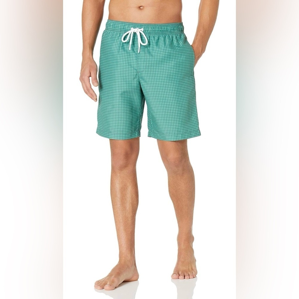 Green Gingham Board Shorts Quick-Dry Swimwear XL NWT